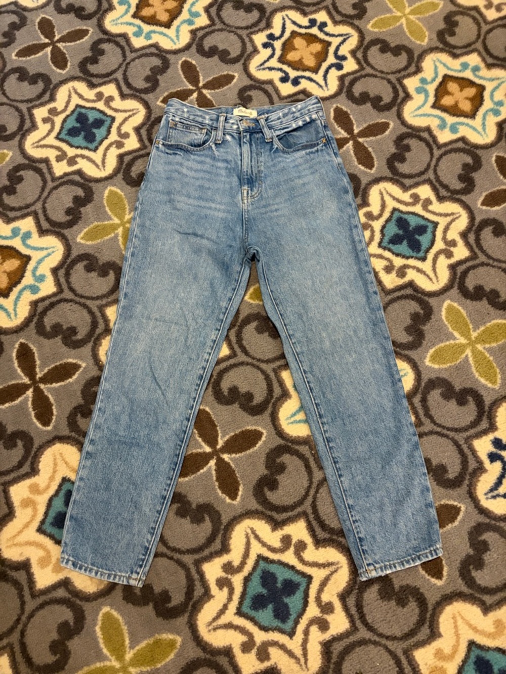 Madewell Mom Jeans Straight Leg in Blue Denim